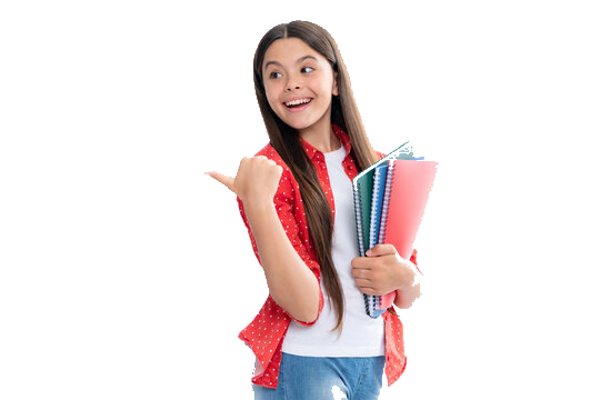 Student with notebooks
